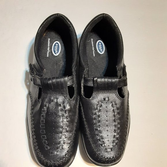 Dr. Scholl's Shoes Dr Scholls Double Air Pillo Black Leather Mary Jane Comfort Shoe Womens